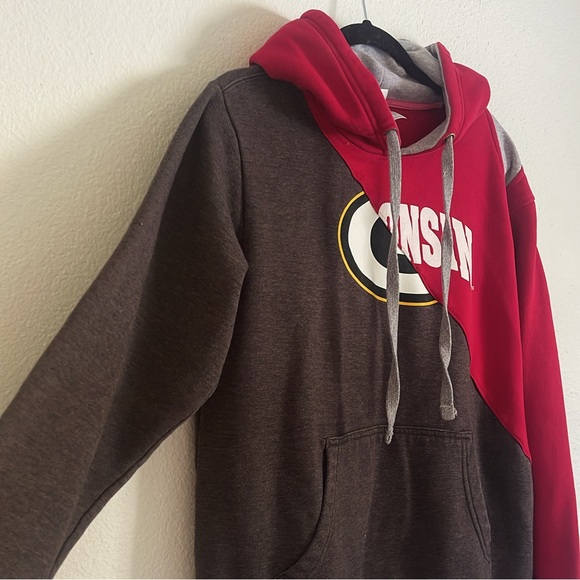 Reworked and upcycled Wisconsin Badgers X Green Bay Packers Mash Up Hoodies - Picture 2 of 10
